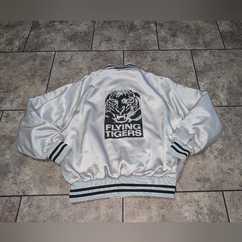 Flying Tigers Vintage 70s Pla-Jac Men's Large Satin Jacket